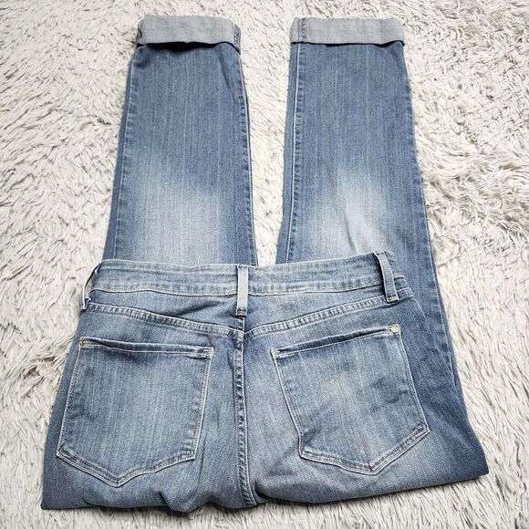 NYDJ Jeans Womens 8 Blue Ankle Crop Cuffed Straight Leg Lift Tuck Made in USA - Picture 4 of 14